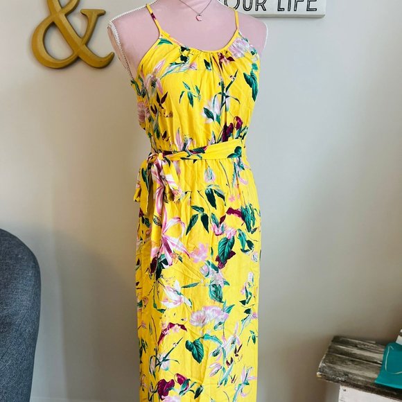 VERO MODA YELLOW FLOWER DRESS SIZE S - Picture 1 of 2